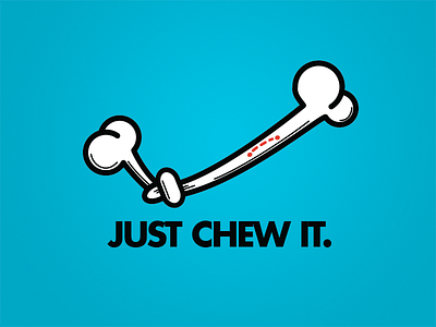 JUST CHEW IT - Illustration Design blue bone design dog graphic design graphics illustration poster vector