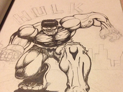 Hulk Sketch W.I.P. comics drawing hulk ink marvel sketch