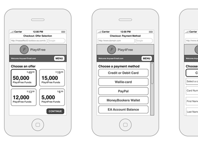 Mobile Web UI Explorations ixd mobile mobile web ui ux wireframe
