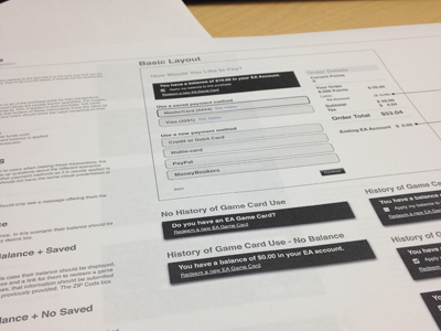 Split-Tender Transaction design interaction ixd ux wireframe