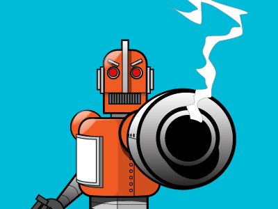 Game Over WIP v2 illustration robot vector