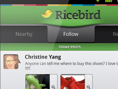 Ricebird android menu tabs ui