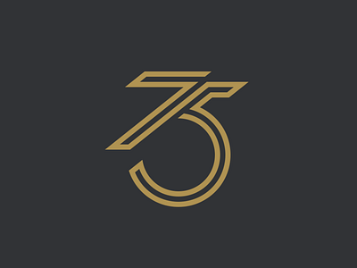 75 75 gold logo logotype number