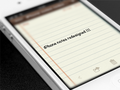 iPhone notes app redesign ios iphone notebook notes theme ui winterboard