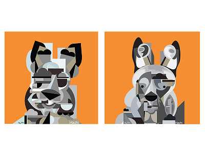 Abstract Dogs animals commission digital art digital illustration dog dogs graphics illustration pets ryan seslow vector