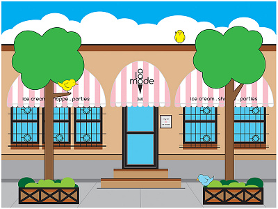 A La Mode Shoppe NYC Illustration a la mode shoppe nyc digital illustration drawing fun ice cream illustration vector vector art