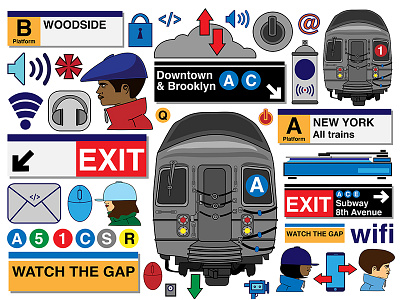 NYC Subway Flow Poster b boys b girls characters graphic design illustration life nyc nyc subway signs poster trains travel vector
