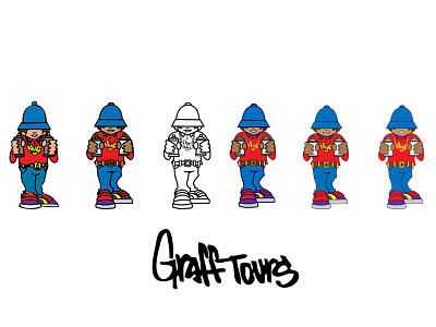 Graff Tours Character Illustration Logo graffiti graphic design illustration logo logo design nyc
