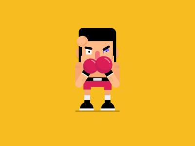 I'll not give up! 2d aftereffects animation boxing characters flat gif illustration loop motion graphics