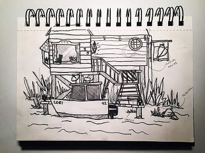 Boathouse Sketch boat boathouse concept sketch sketchbook