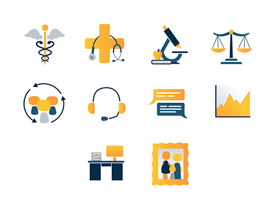 Inceptive Icons 2d blue design desk family icon icon design illustration illustration design illustrator medicine science vector work yellow