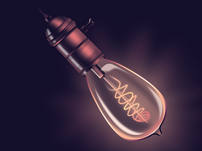 Idea! 2d design glass gradients illustration illustrator light lightbulb vector
