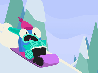 Happy Holidays! 2d after effects animation character fishlegs holiday illustrator motion sledding vector