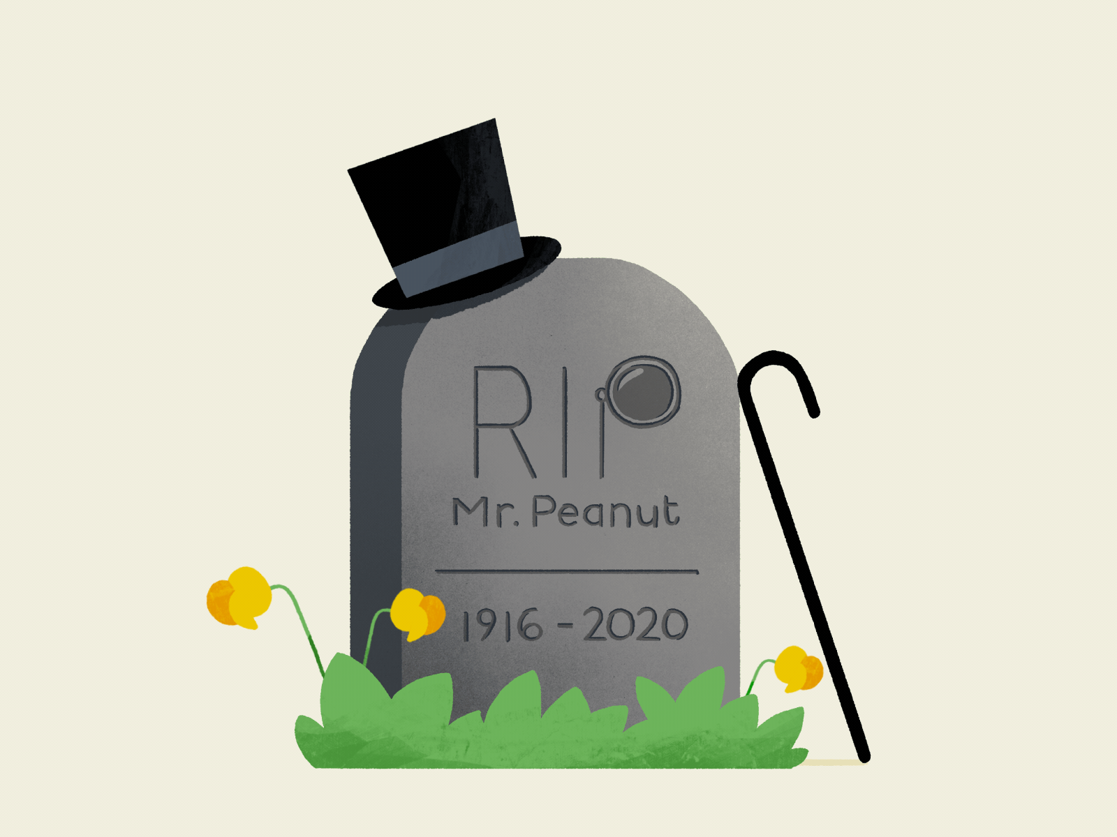 RIP Mr Peanut after effects animation design grave illustration mr peanut peanut rip
