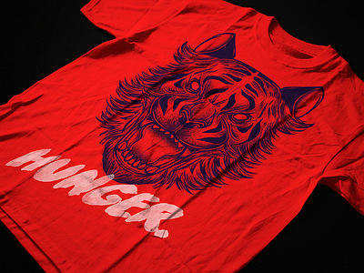 Hunger T Shirt animal clothes color design illustration illustrator nature photoshop power tiger trip wacom