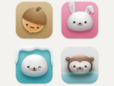 Critterama Icons animals appicon big sur critters cute icons kawaii macos neomorphism preview ui wip