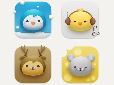 Critterama Icons animals appicon big sur critters customization cute icons iconset kawaii macos neomorphism preview ui