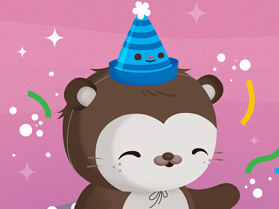 Birthday Sea Otter animals birthday critters cute illustration kawaii preview sea otter snapshot vector