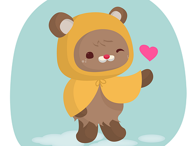 Welcome Back! animal animals bear character design critter critters cute heart illustration kawaii kids love preview sasquatch vector