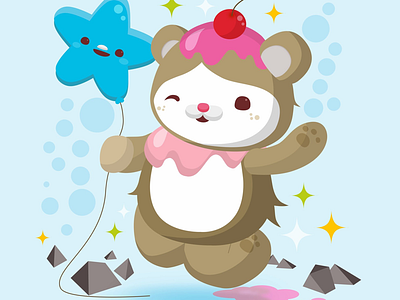 28th Birthday adorable animal balloon bear birthday cake cute kawaii