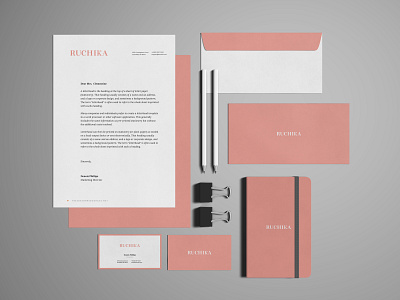 Ruchika ( Brand Identity Revision Version 3 ) brandidentity branding business card design fashion brand fashion designer letterhead design logo pune typography