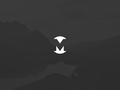 Monotone Digital brand dark flat logo minimal mountains white space