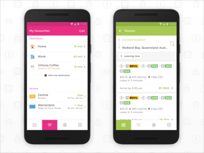Embark for Android UI Tweaks android flat map material material design mobile transit travel ui