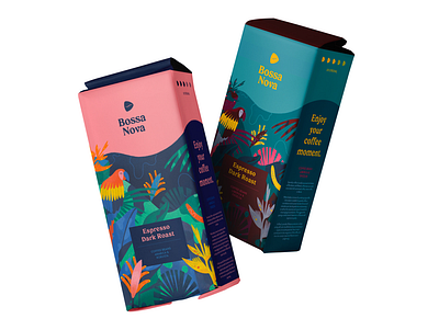 Coffee beans for Brazilian brand Bossa Nova creative design editorial illustration