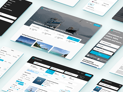 Fishing charter - platform for booking fishing UX UI Web app chat design illustration mockup profile ui ux