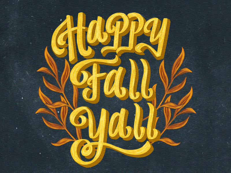 Happy Fall Yall hand lettering