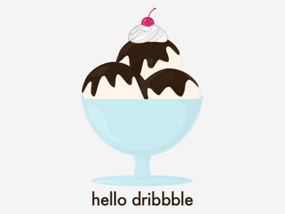 Hello Dribbble! debut dribbble first shot ice cream