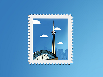 Stamp Series: Toronto, ON city design draw flat illustration procreate stamp
