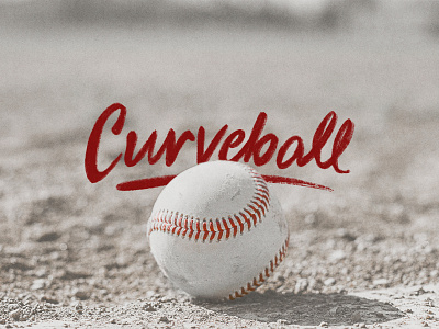 Curveball baseball black and white diamond dirt gritty hand drawn red sand