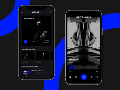 Music Streaming App app apple dark design ios iphone mobile music player sound spotify streaming techno ui ux