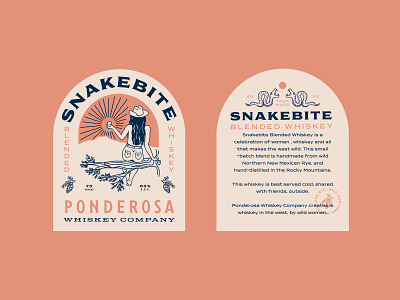 Whiskey Label Design brand design branding illustraion label label design logo new mexico snake southwest wild women