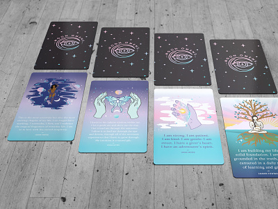 Affirmation Cards color design digital art illustration illustrator lines moon packaging wip witchy