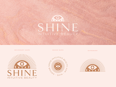 Shine Intuitive Beauty beauty beauty salon branding design eye graphic design illustration logo moon shine skincare spa sunburst vector wellness