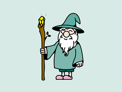 Wizard design illustration lines logo playful vector whimsical wizard