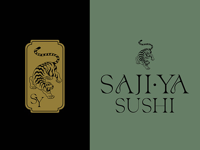 Saji-Ya Japanese Kitchen adobe illustrator asian branding design graphic design japanese food japanese kitchen logo sushi tiger