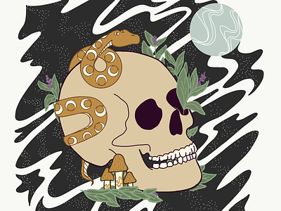 Tarot Illustration: Death digital art illustration print illustration skull snake tarot deck