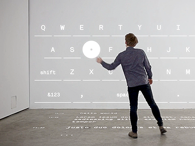 Performing Thought — Interactive Installation beamer installation interactive processing typewriter typography