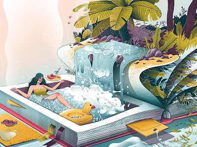 Summer relax dudzik iza illustration reading