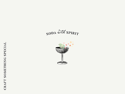 Soda With Spirit artisan soda cocktails craft cocktails drinks identity illustration type typography watercolor