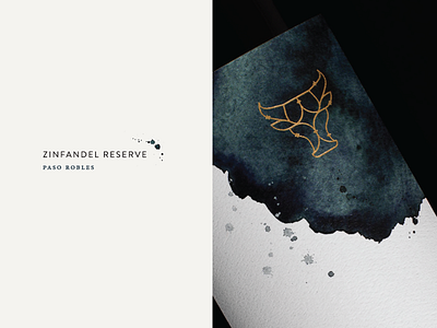 Zinfandel Reserve Label Design foil emboss gold handpainted label design package design packaging packagingdesign type typography watercolor wine wine label wine label design