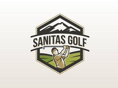 Sanitas golf golf golfing logo mountain player sanitas sport
