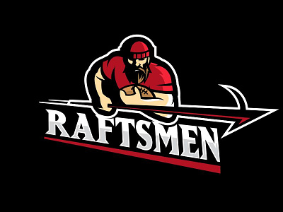Raftsmen design esports flag football football logo lumberjack raftsmen sport team