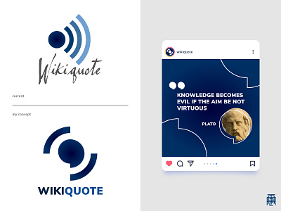 Wikiquote Logo Concept blue brand brand identity branding creative logo design identity instagram label logo logo design logofolio minimalist logo modern logo plato quote redesign vector wikipedia wikiquote