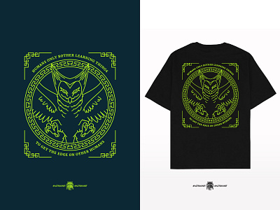 Wan Shi Tong Owl avatar the legend of aang china chinese chinese ornament green line line art merch merch design merchandise monoline ornament owl the legend of aang tshirt tshirt design vector wan shi tong