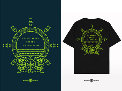 Ship's Wheel american traditional band merch fit for a king flower green line line art merch merch design metal metalcore monoline rose sea ships wheel tattoo tshirt tshirt design vector