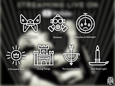 Linkin Park Icon Pack butterfly chester bennington helmet icon iconography iconset line linkin park lp mask sad stopwatch